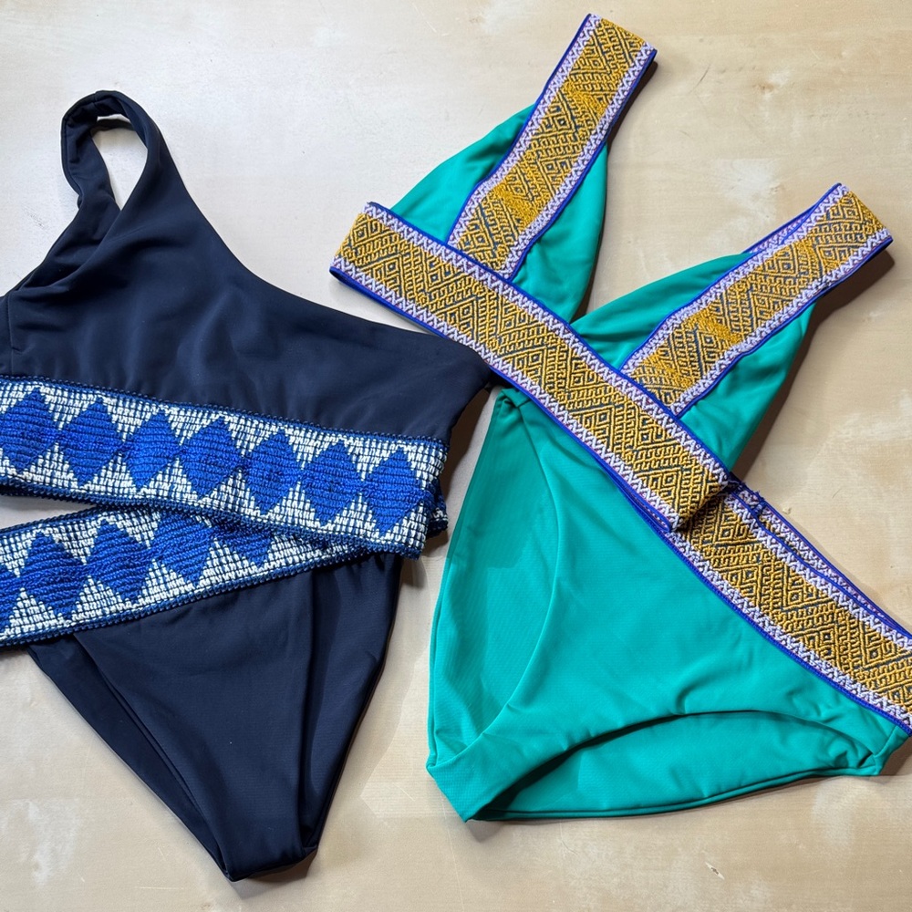 Elysiian Women's Milos Black & Teal bikini swim sets
